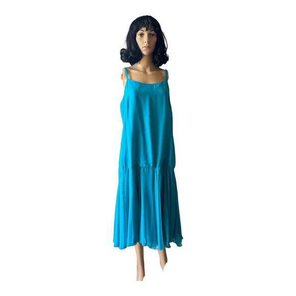 Y2K Mezza Luna by Modi Sequin & beaded Embellished blue Evening Dress size XL - Picture 13 of 14